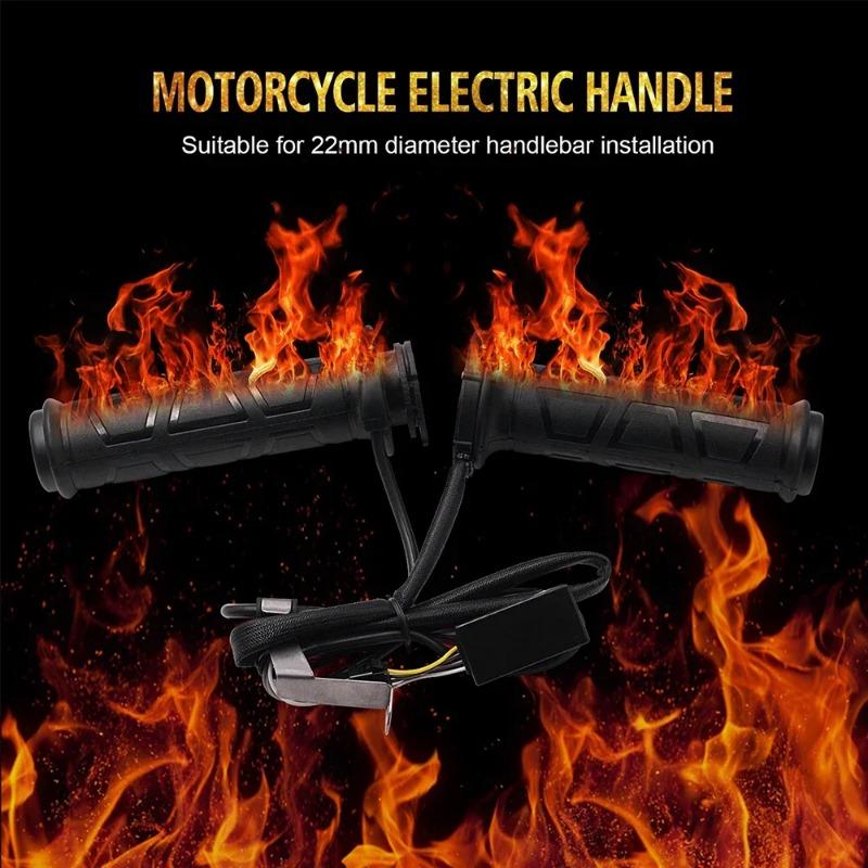 Motorcycle Hand Heated Grips Electric Molded Grips Scooter Moped Bar Hand Warmer 22mm motocross Adjustable Hot Grip Handle