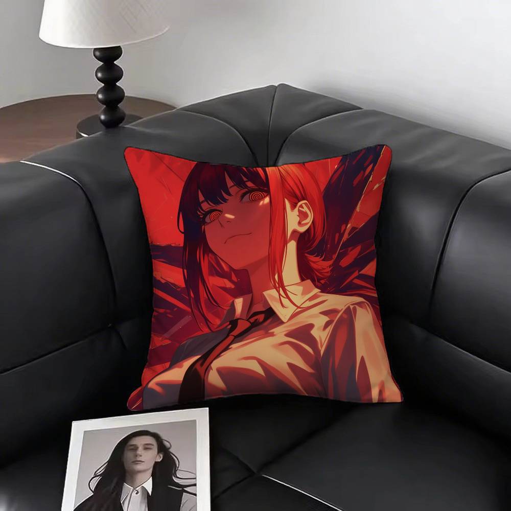 Makima Animation Chainsaw Man Pillow Case Sofa Cushion Cover Room Home Decoration
