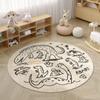 Play Together Dog Round Rug Flannel Printed Carpet Kids Room Decor Soft Cozy Floor Mat Baby Play Area Nursery Home Decoration