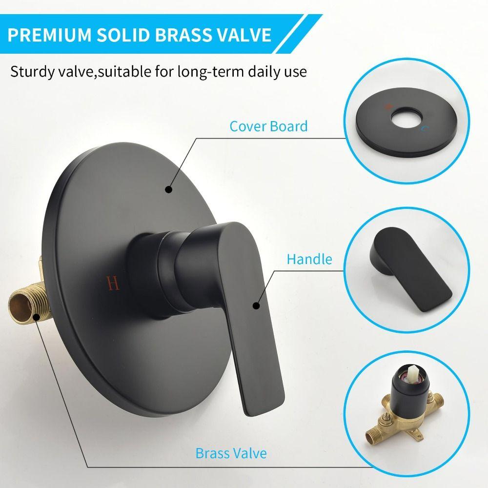 Aluminum Zinc Zinc Alloy Bath Mixer Matte Black Mixer Valve Decoration Kit Shower Valve  Bathtub Shower