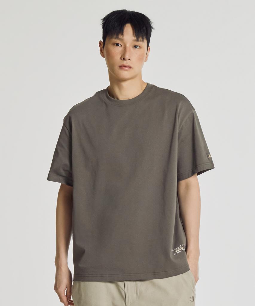 Nyuballanseu Nbneg21443 / Uni Essential Signature Short Sleeve T-Shirt (Gray Khaki)