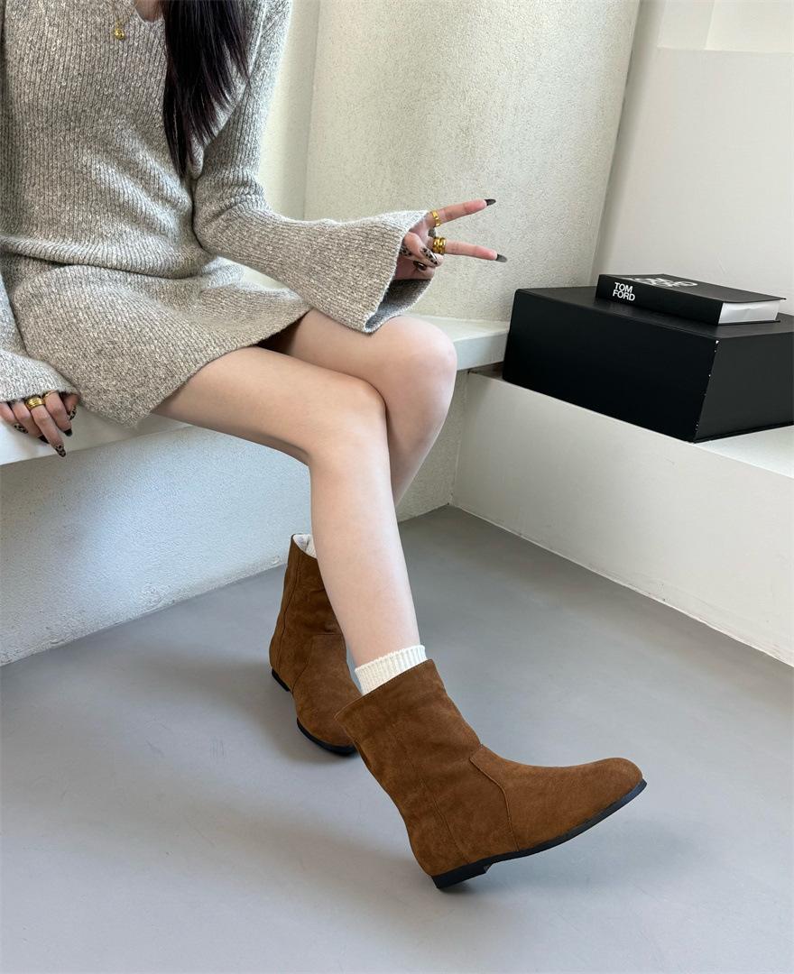 

Ретро ленивый ветер сосновая шишка Birkenstock короткие ботинки женские 2025 осень и зима новые круглый носок плоская подошва ботинки Мартин британский стиль 39 коричневый