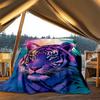 1pc Tiger Print Print Outdoor Blanket, Lightweight Polyester,