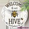 Garden Decoration, Wooden Hanging Decorative Signs, "WELCOME" Logo, Bee Pattern, 2D Graphic Products, Housewarming Gifts for Friends