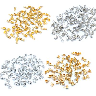 Making Accessories Accessories 100pcs Cord End Tip Alloy Clip Buckle For DIY Necklace Bracelet Jewelry Connector Fold Over Clasp Crimp Bead  Beads
