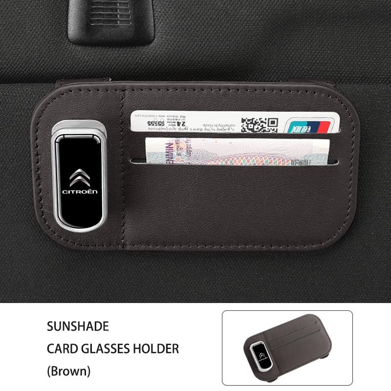 Multifunctional Car Sun Visor Organizer Card Glasses Holder For Citroen C4 C3 C5 C1 C2 C6 VTS C4L DS3 DS4 DS5 Grand Berlingo