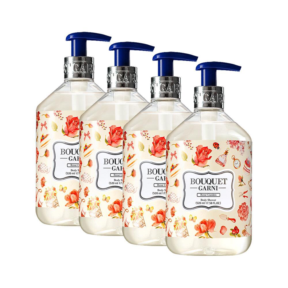 Bouquet Garni Deep Perfume Body Wash Rose Garden Scent 520ml x4