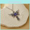 Blue Elegant Evil Eye Pendant With Alluring Cross And Wing Details For Men And Women