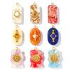 1pc New 2026 Stainless Steel Charms Resin Multicolor Enamel Rectangle Drop Cross Pearlized Pendant DIY Necklace Jewelry Findings