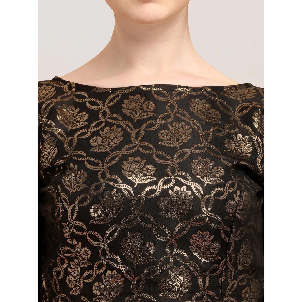 Indian Pakistani Designer Choli Women's Party Wear Ready Made Jacquard Blouse
