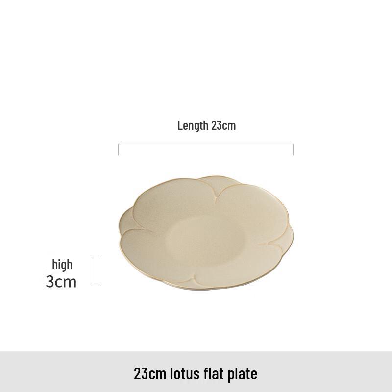 Nordic Lotus Ceramic Dinner Plate