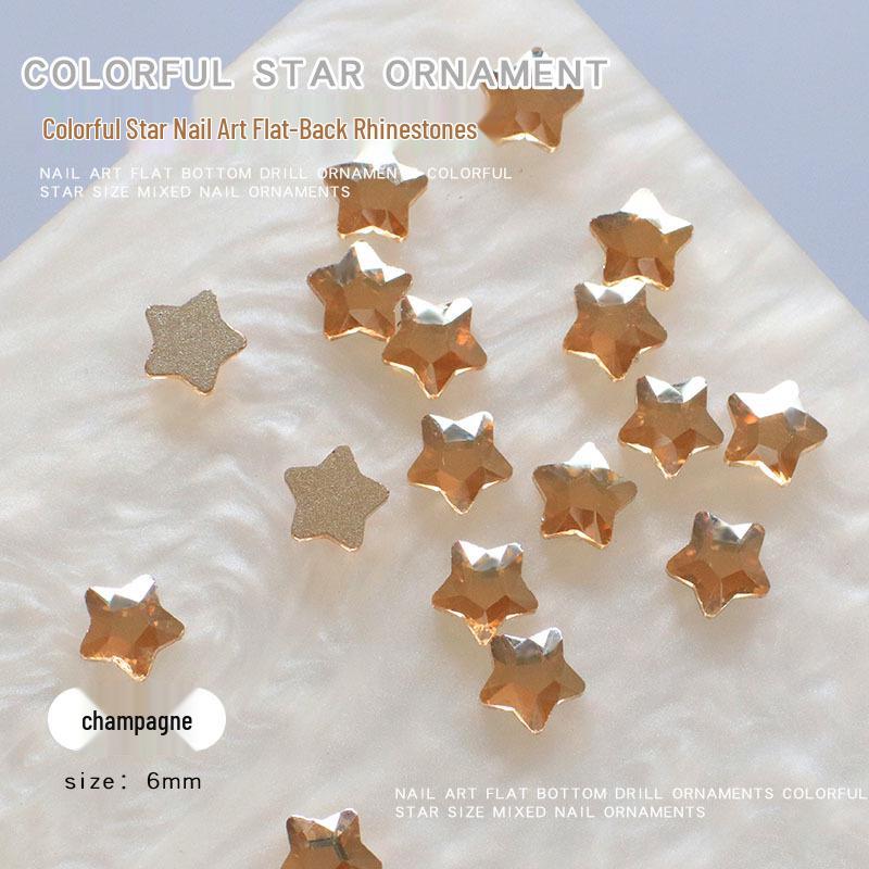 50 Pcs Nail Art Rhinestones: Irregular Shapes, Small Size, Starfish & Pentagram Mix