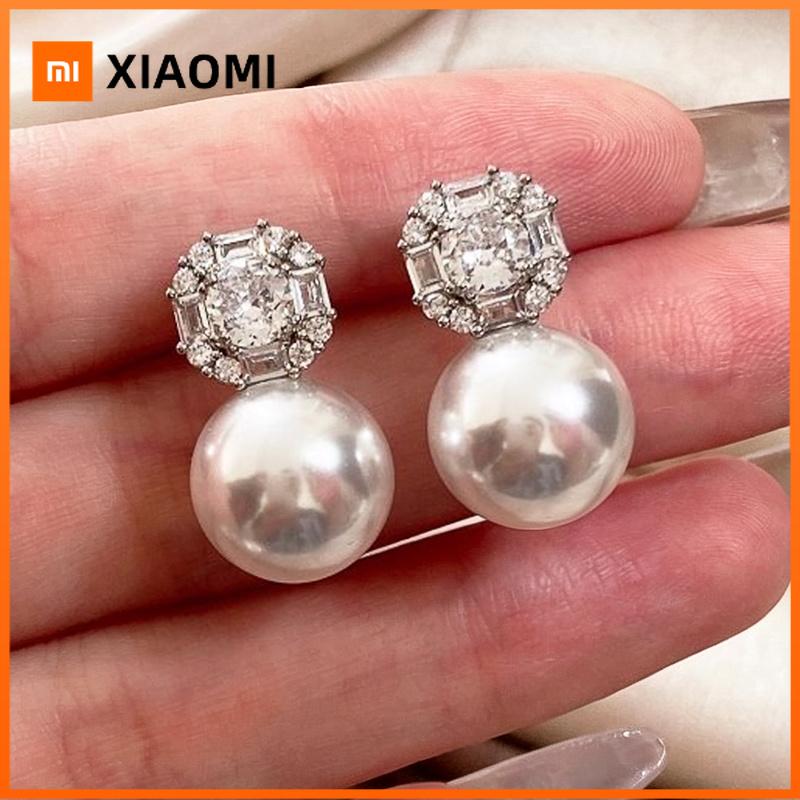 Xiaomi Huitan Elegant Pearl Drop Earrings for Bride Elegant Imitation Pearl Dangle Earrings Romantic Wedding Jewelry for Women