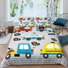 Police Car Duvet Cover Cartoon Set Car Blue Grey Emergency Responder Vehicles Polyester Quilt Cover With Pillowcases King Size