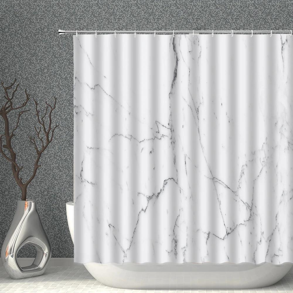 Geometric Marble Shower Curtain Bathroom Irregular Colorful Modern Family Bathroom Screen Bath Decor Backdrop Curtain Multi Size
