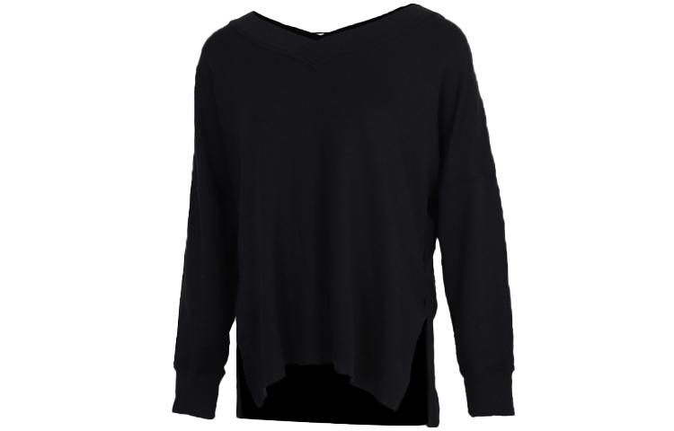 

Nike T Shirts Women s Black V Neck Moderate Straight Fit CU5491-010 L