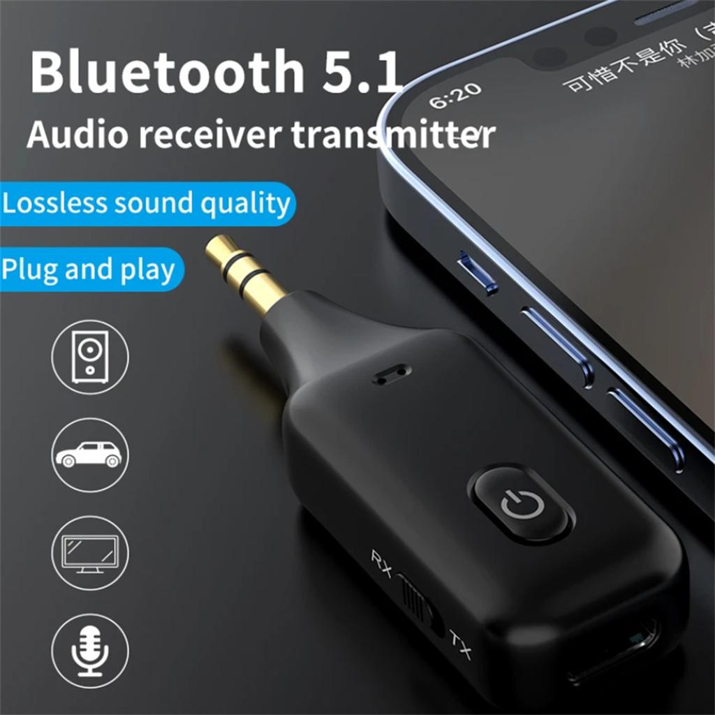 Car Audio Adapter Transmitter Music Receiver Wireless Extender Speaker With Built-In Microphone Hand Free Calling 3.5MM Port