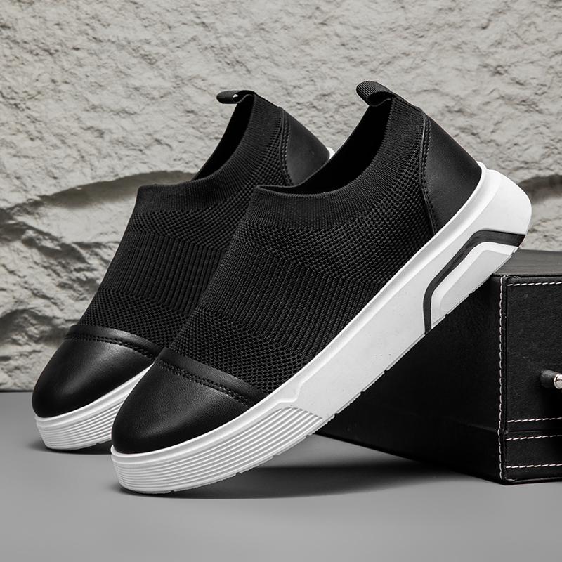 

Мужские кроссовки дышащие на платформе для хайкинга и активного отдыха, ленивые лоферы черные, универсальные, легкие, на толстой подошве, повседневная обувь для ходьбы 39-44 41