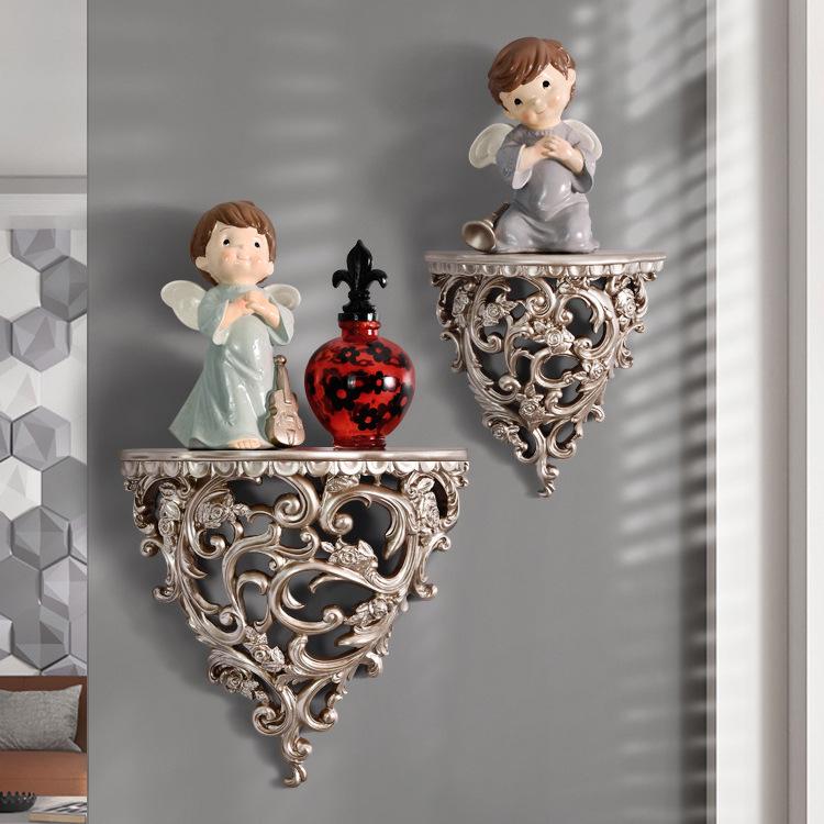 Ornamento de Parede Suspenso Estilo Europeu: Prateleira de Resina Decorativa Criativa para Casa