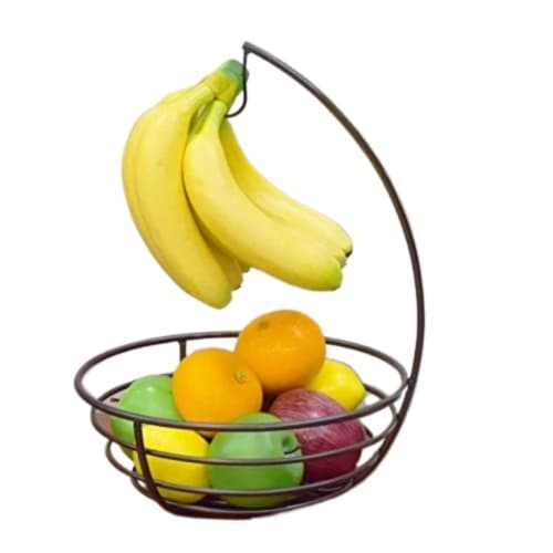 

Giawkca Banana Stand, Banana Hook, Banana Tree Stand, Fruit Tray, Fruit Basket, Kitchen Tray, Kitchen Storage, Fruit Stand with Banana Hanging Hook, F