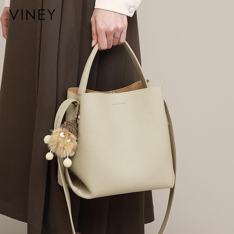 

Сумка-ведро осень и зима новая женская сумка через плечо из натуральной кожи большой вместимости высококачественная портативная сумка через плечо