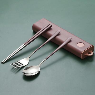 Set portabil gourmet de lingură și furculiță (Caramida rosie)