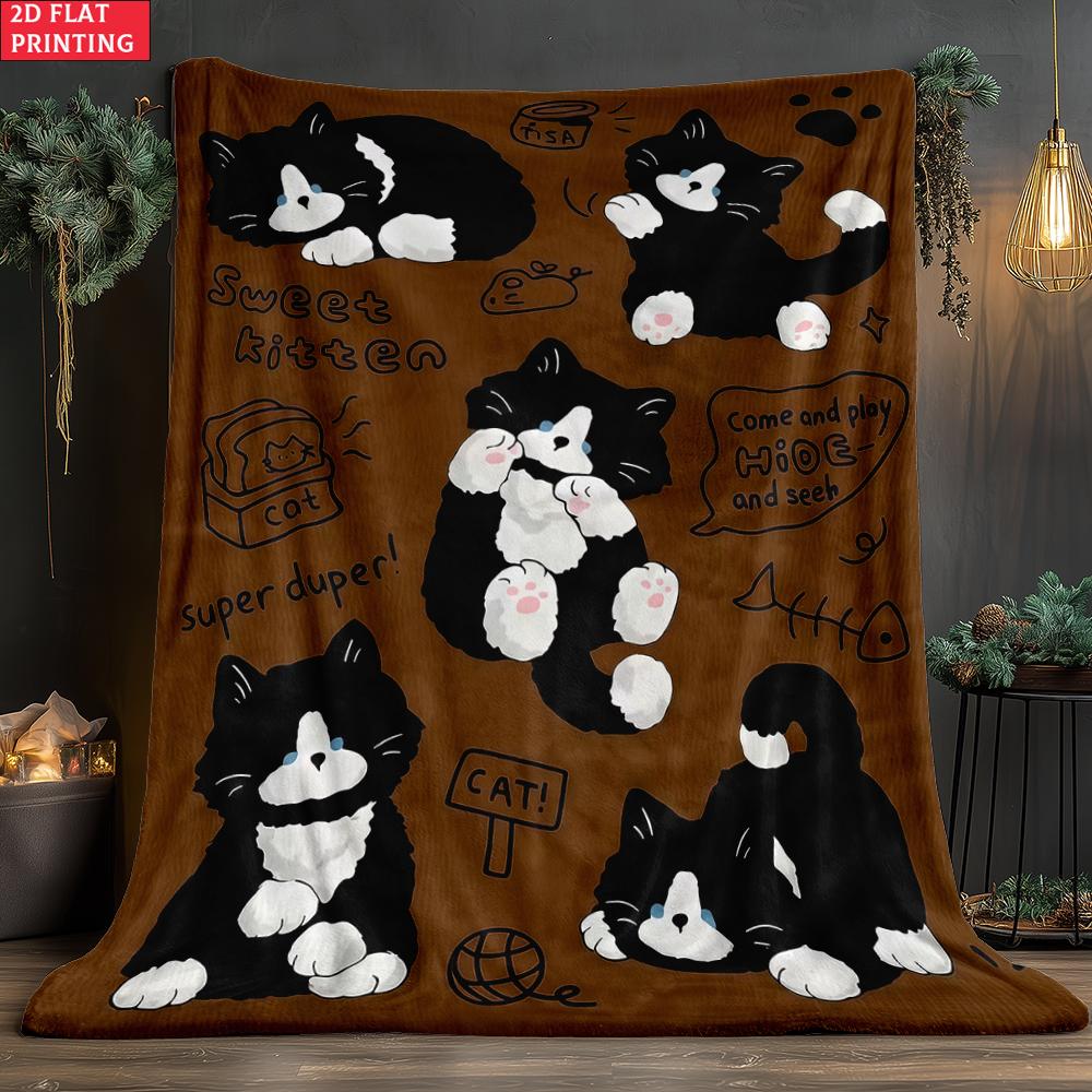 Animal Flannel Thin Blanket Custom Blanket Picnic Bed Sofa Blankets Family Bedroom Children's Room Napping Blankets Fluffy