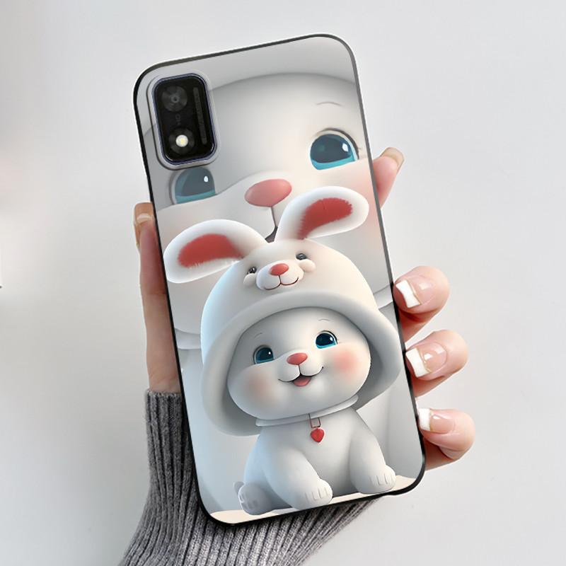 Casing For ITEL A17 / ITEL A18 Case Luxury Cute Love Rabbit Funny Soft Silicone Black TPU Back Cover For ITELA17 A 18 Phone Case