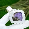 Natural Russian Charoite Blue Topaz New Ethnic Daughter Pendant Sterling Silver