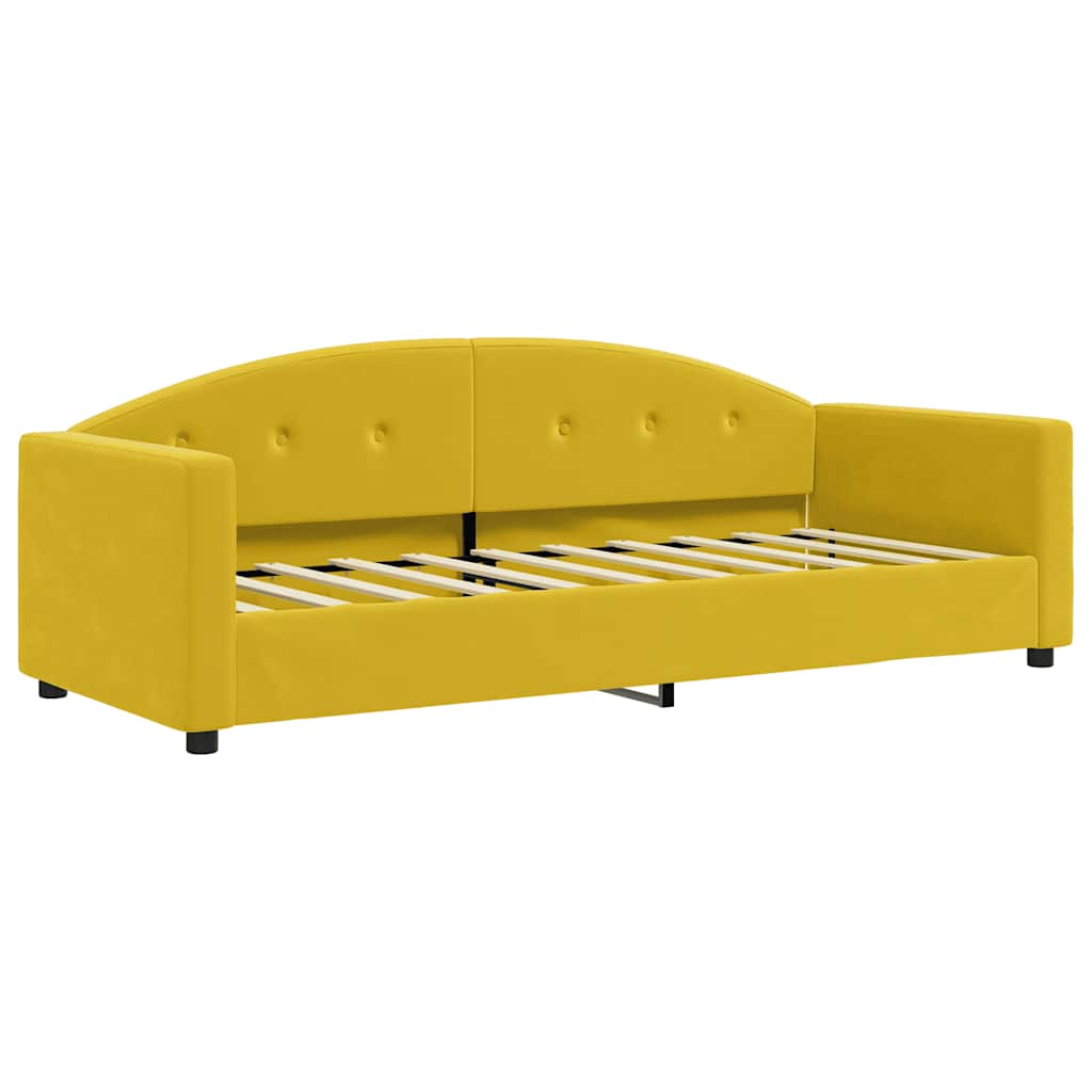 Vidaxl Sofa Z Funkcją Spania, Żółta, 80X200 Cm, Obita Aksamitem