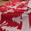 Christmas Table Runner Red Holiday Table Decor Reindeer Snowflakes Pine Trees Festive Dining Room Decoration for Christmas Party