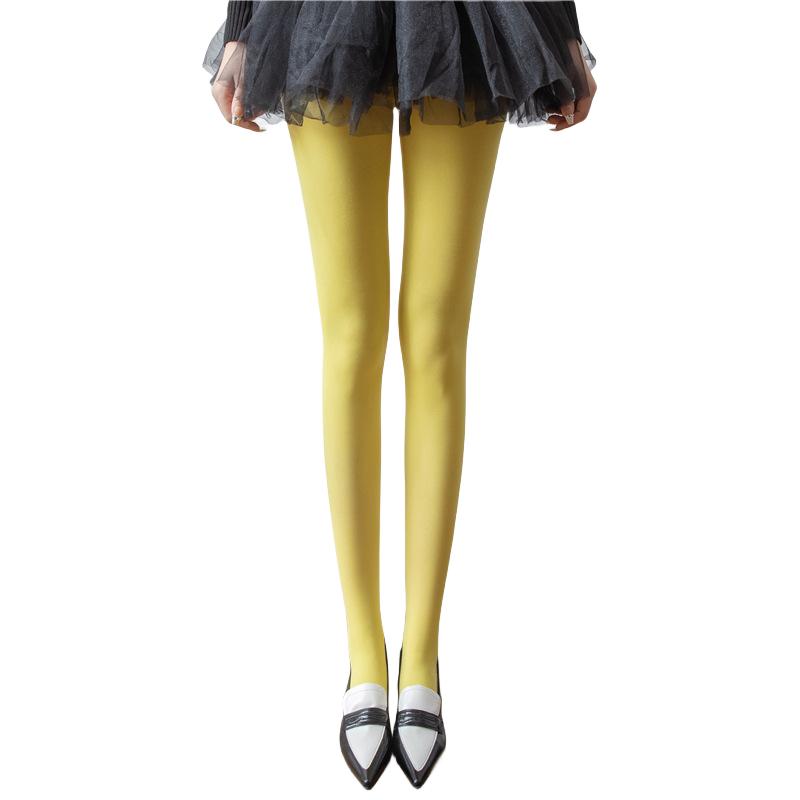 New Spring Women's 80D Denier Velvet Opaque Tights Ladies Colorful Tights Stretch Pantyhose Dressing Dopamine Colors