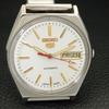GENUINE VINTAGE SEIKO 5 AUTOMATIC 6349A JAPAN MENS WHITE DIAL WATCH A702619-1 R209-a702619