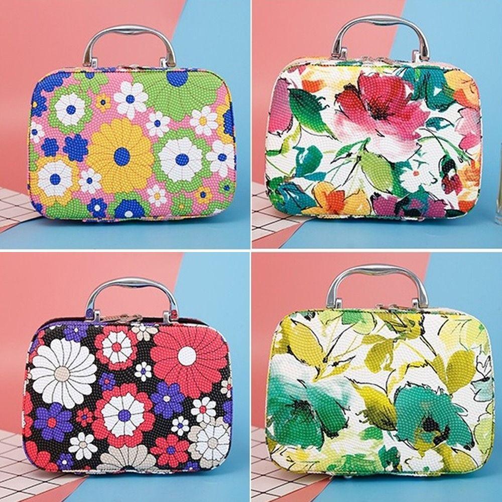 High Quality Floral Printed Cosmetic Bag Large Capacity Multifunctional Travel Wash Handbag Makeup Pouch Travel Organizer