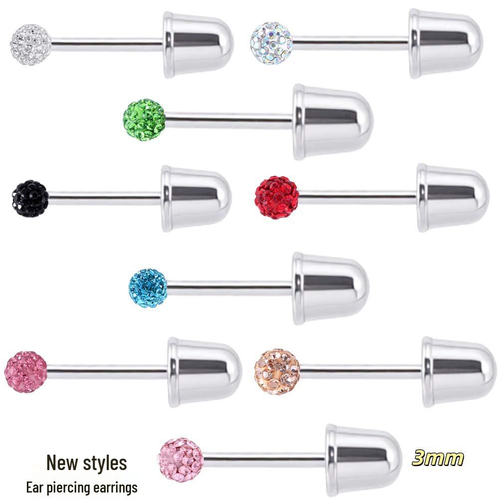 Popular 6-Pair Bullet Ball Stud Earring Set for Women - Piercing Jewelry In Stock