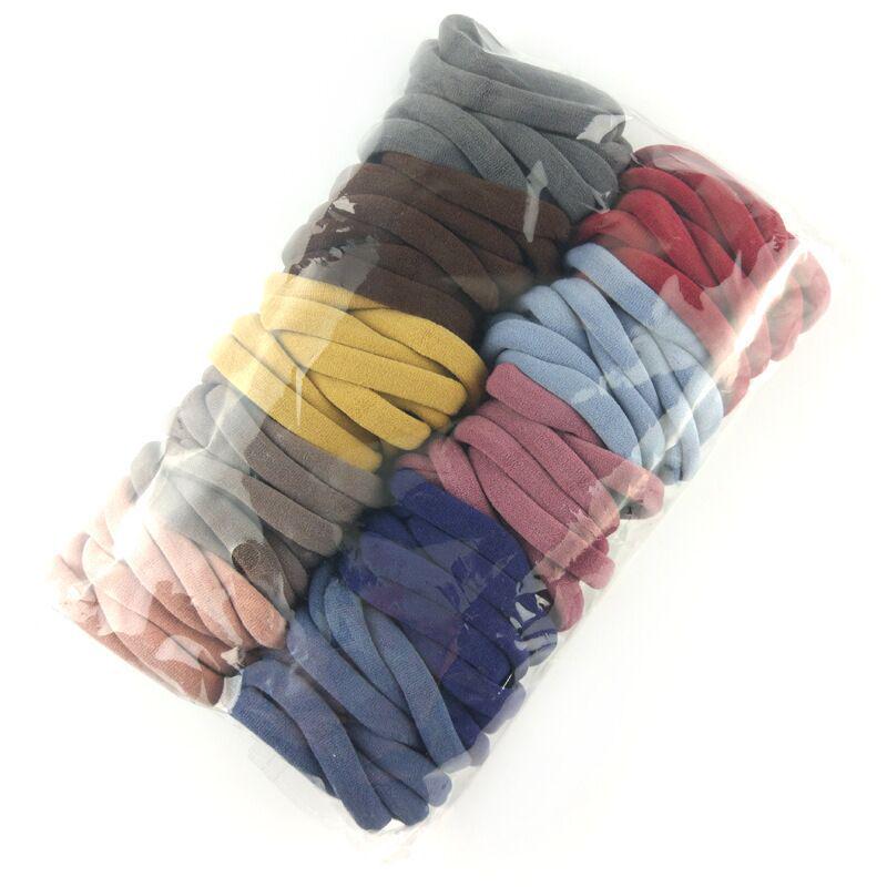 

100 Цветных Высокоэластичных Корейских Резинок для Волос с Бесшовными Махровыми Кольцами - Простые Резинки и Головные Уборы для Женщин Colorful