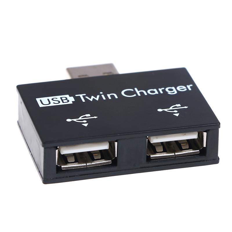 1Pcs Usb2.0 Hub Converter One Drag Two Port Mobile Phone Charging Extender