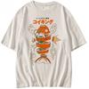 Japanese Style King Carp Magikarp Sushi Sashimi Short Sleeved Pure Cotton Tshirt Loose Unisexs and Unisexs Summer Tops