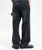 Biel Double Knee Carpenter Vintage Washed Work Denim Pants Black