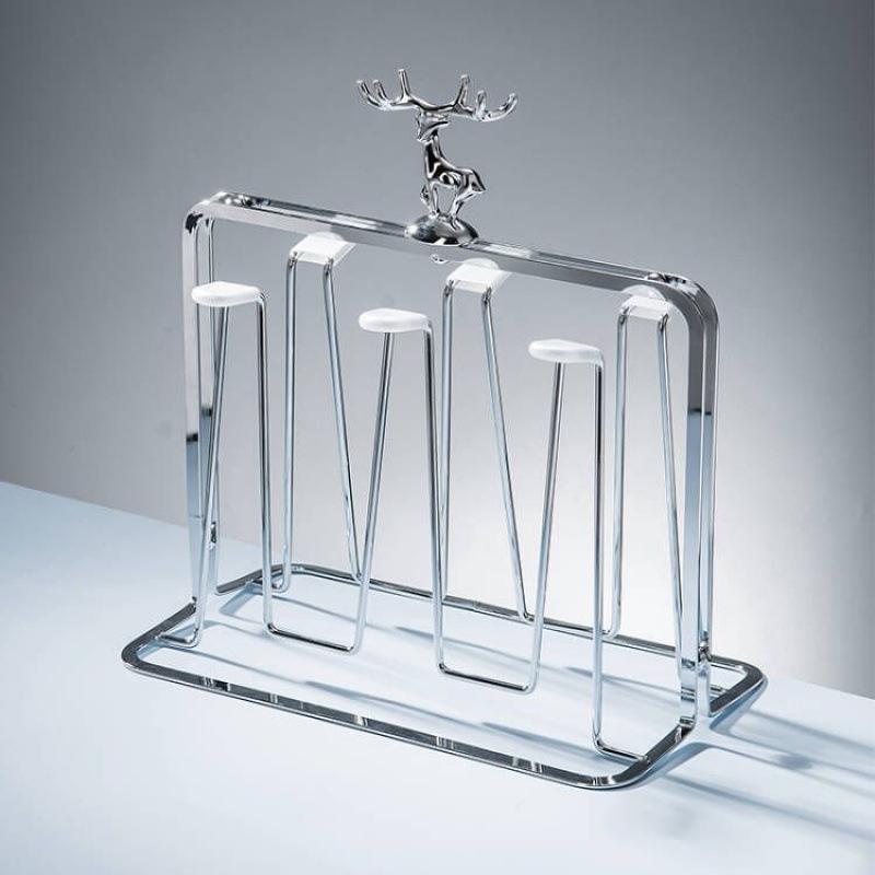 Inverted Tea Cup Holder Set with Draining Rack & Storage Tray