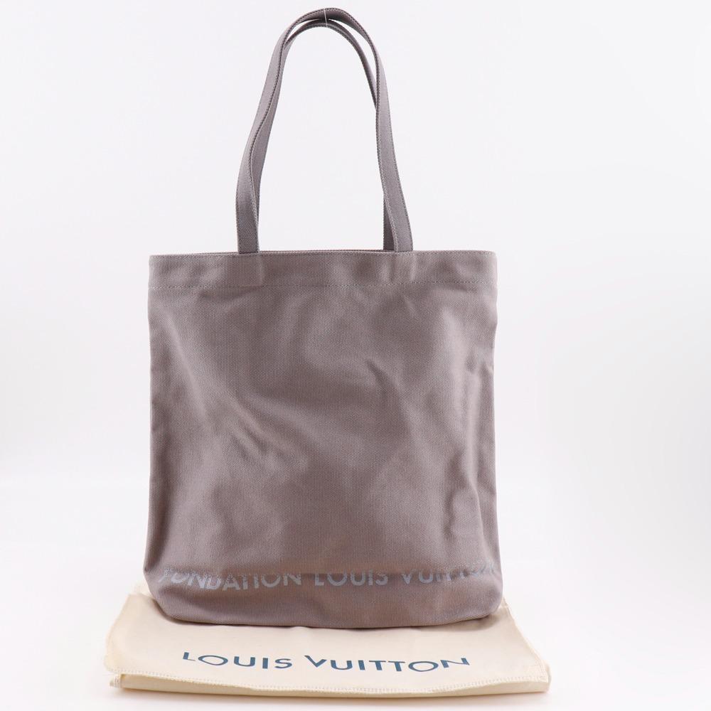 Louis Vuitton Fondation Paris Tote Bag Museum Limited Dove Gray Canvas Unisex Used