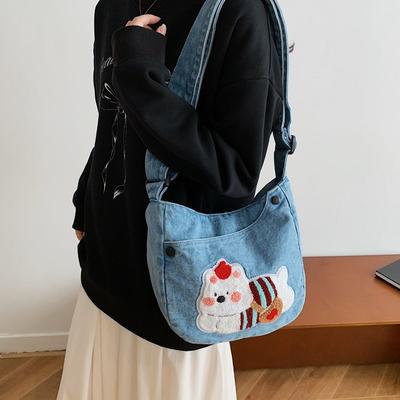 Shoulder Bag Denim Crossbody Bag Student Commuter Travel Handbag