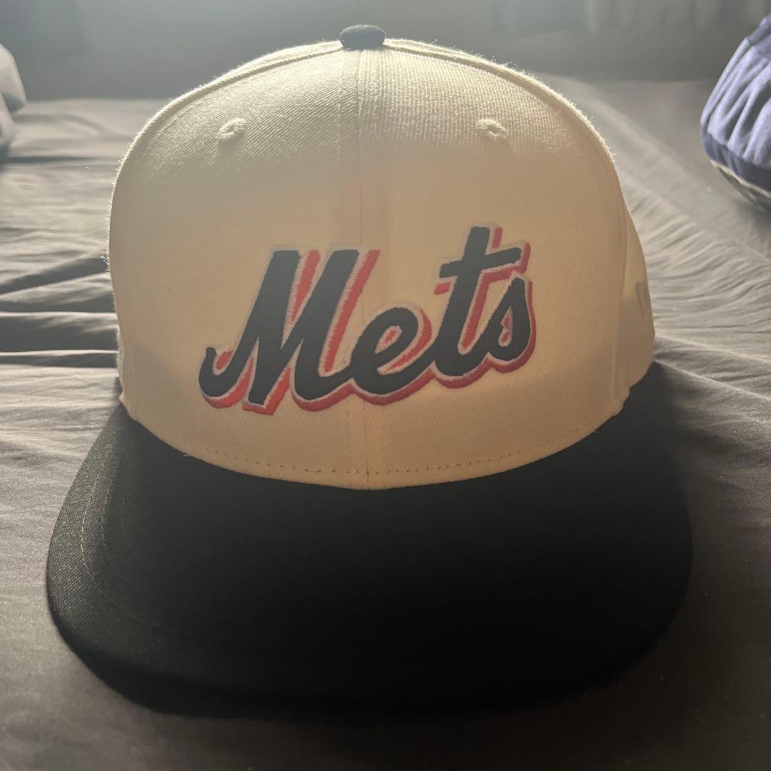 Used New Era 59FIFTY Mets Cap Custom Made Good Condition