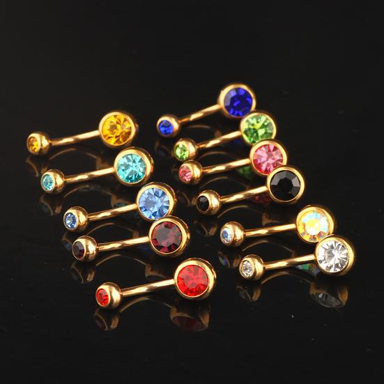 Stylový kroužek na pupík, galvanicky pokovený, unisex jemný