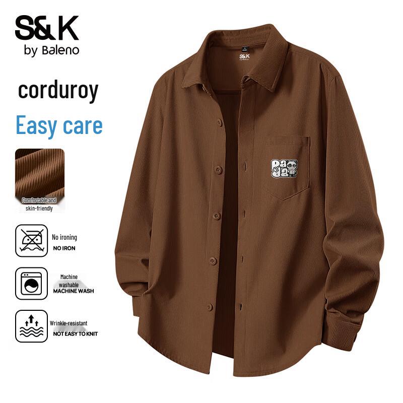 Мужская вельветовая куртка-рубашка Baleno серии S&K XL