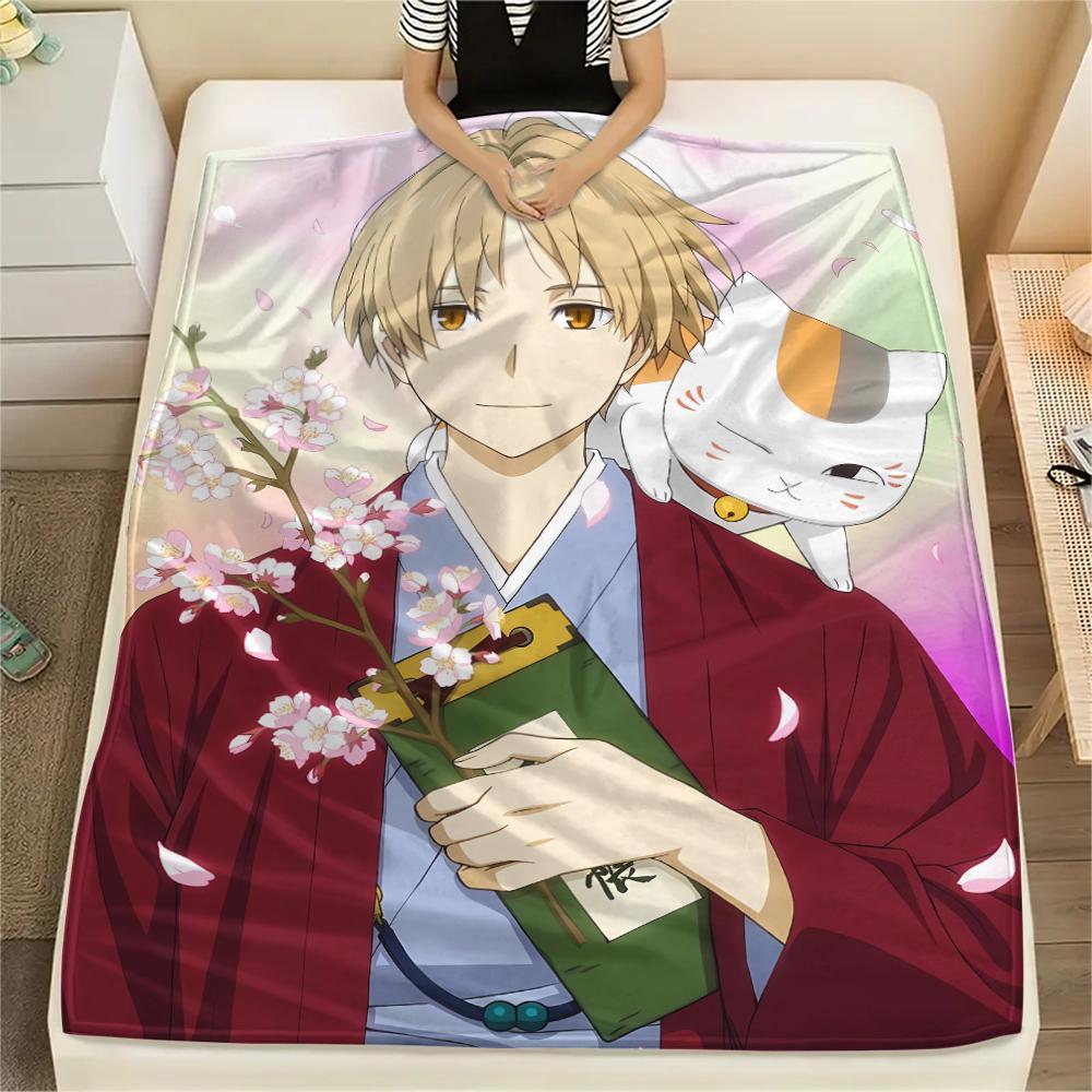 Takashi Natsume Print Flannel Blanket,High quality Comfortable for All Seasons,Home Decor,Warmth and Comfort,Perfect for Christmas Gifts