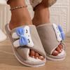 Slippers Cute Plush Rabbit Bow For Women Springautumn Indoor House Slippers With Thick Sole And Faux Fur Women Shoes