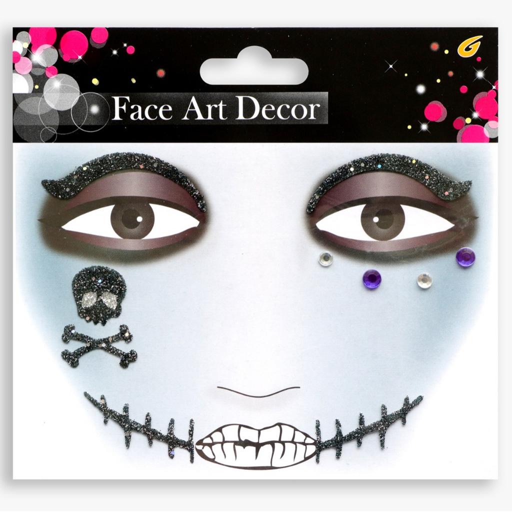 Glitter Face Art Stickers, Self-Adhesive Face Decor Decals for Halloween, Carnival, Festival and Party Makeup