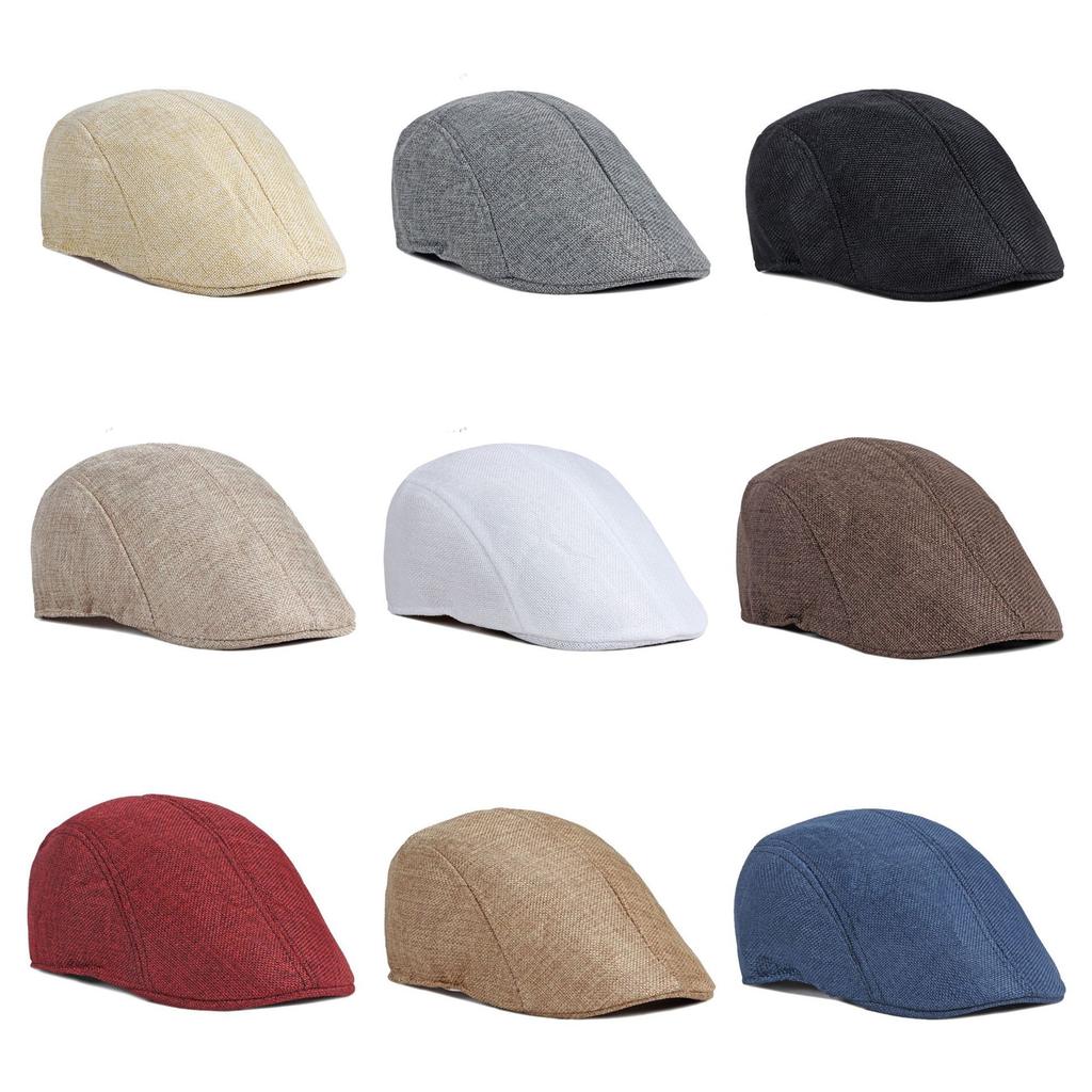 Men's Flat Cap Classic Ivy Cap Breathable Summer Cabbie Hat Lightweight Vintage Driving Gatsby Newsboy Hat