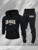 Autumn and winter explosion Los Angeles printed men's suit, hooded sweater sweatpants two-piece set, casual sportswear
